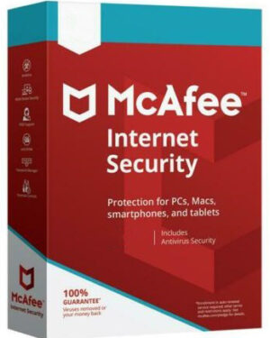 mcafee internet security (1 year / 3 devices) latest version + free updates